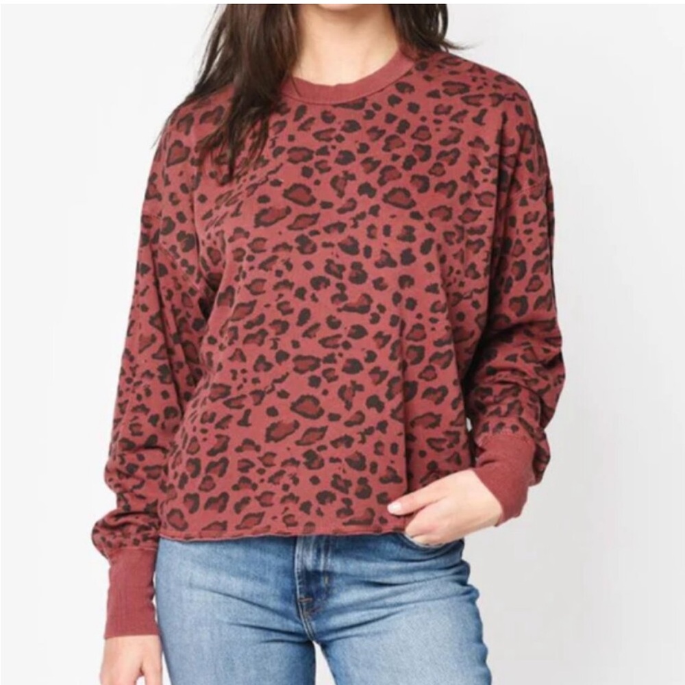 Sundry Leopard Sweatshirt Large